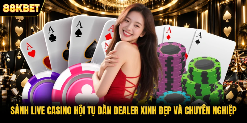 Sảnh Live Casino hội tụ dàn Dealer xinh đẹp và chuyên nghiệp